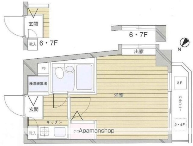 フェニックス荻窪[1K/19.32m2]の間取図