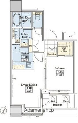 レジディアタワー上池袋（タワー棟）[1LDK/39.17m2]の間取図