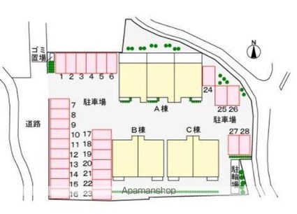 サンブリーゼ東山　Ａ[2LDK/57.48m2]の配置図