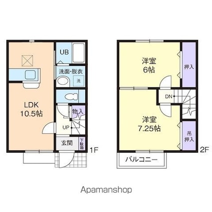 クレールビレッジ[2LDK/58.6m2]の間取図