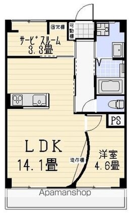 こだまハイツ[1SLDK/47.2m2]の間取図
