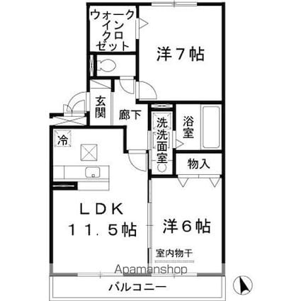 和歌山県和歌山市加納[2LDK/58.07m2]の間取図
