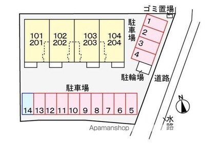 ポムドテールＴ[2DK/46.18m2]の配置図