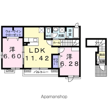 ベルフォーレ　Ⅰ[2LDK/60.14m2]の間取図