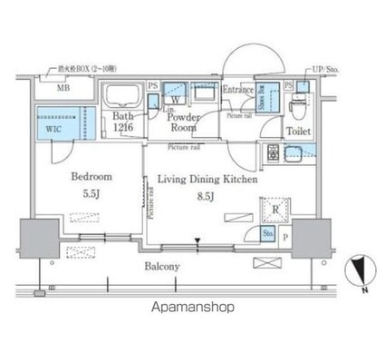 パークアクシス東陽町・親水公園[1LDK/37.51m2]の間取図