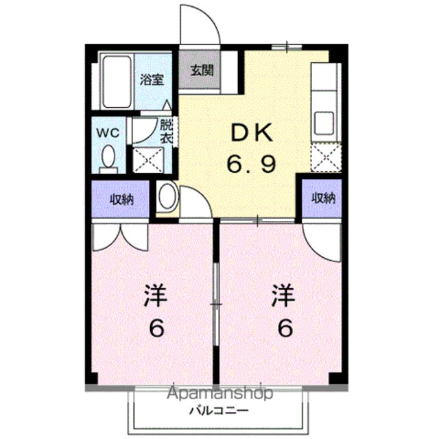リバーサイド藤和Ａ[2DK/40.04m2]の間取図