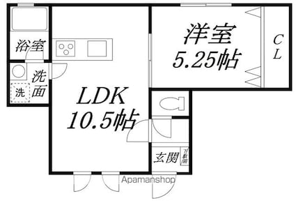 アンダンテ[1LDK/36m2]の間取図
