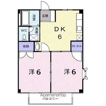 レグルスＡ[2DK/40.04m2]の間取図