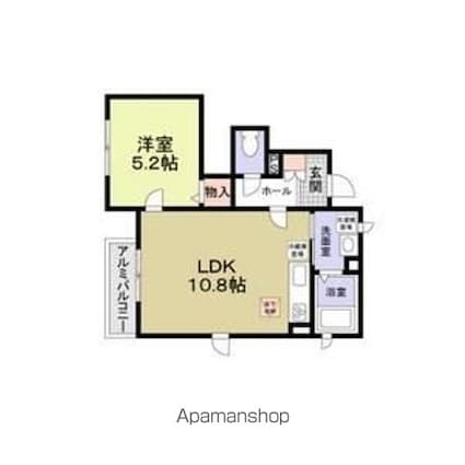 ボヌール[1LDK/37.97m2]の間取図