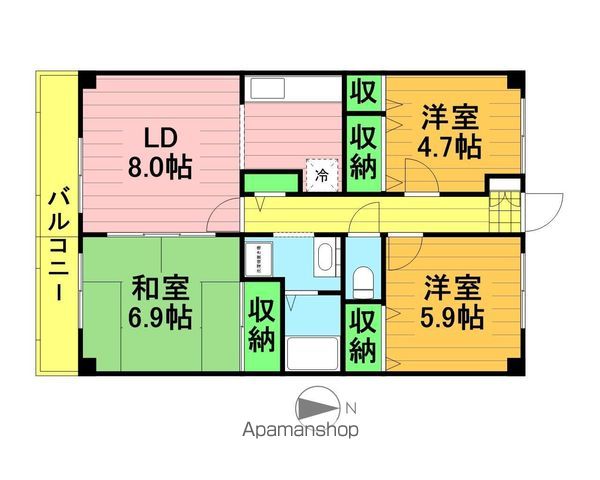 【セザンつくし野の間取り】