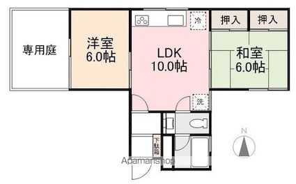 番町ブリックガーデン京都[2LDK/49.28m2]の間取図