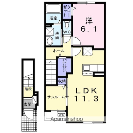 ブリズ・プランタニエール　Ⅱ[1LDK/50.96m2]の間取図