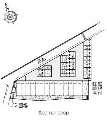 レオネクストｍａｎａ[1K/23.61m2]の配置図