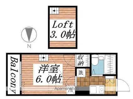 ローズハイツ[1K/16.26m2]の間取図