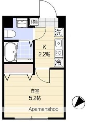 サンシエ中野新橋[1K/18.34m2]の間取図