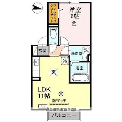 ルーシッド新保[1LDK/41.26m2]の間取図