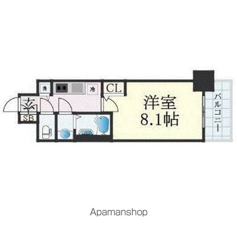 【プレサンス谷町九丁目駅前の間取り】