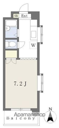 ロイヤルヒルズガーデン[1R/22.8m2]の間取図