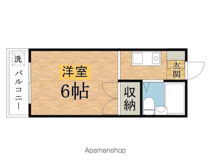 グランデュール[1R/17.09m2]の間取図