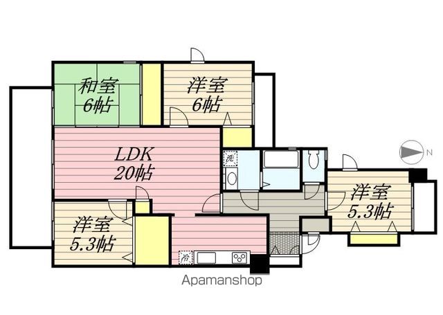 【福岡市中央区鳥飼のマンションの間取り】