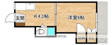 柳川ビル[1K/19.3m2]の間取図