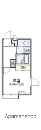 東京都練馬区桜台１丁目[1K/19.96m2]の間取図