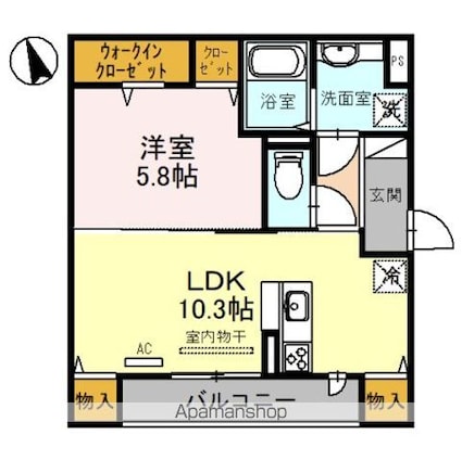 Ｅｍｉｎｅｎｃｅ　（エミネンス）[1LDK/42.51m2]の間取図