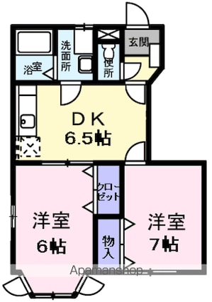 ティエラＡ[2DK/46.06m2]の間取図