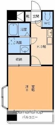 リバティ山越[1K/25.9m2]の間取図