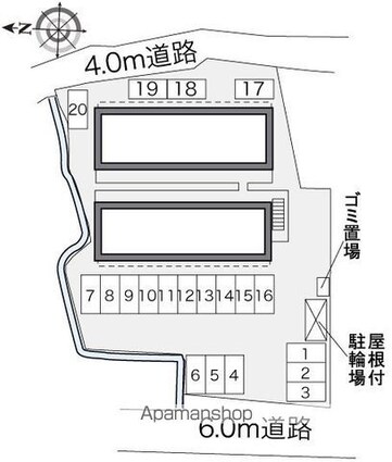 レオパレスクオレ　ハヤシ[1K/23.18m2]の配置図