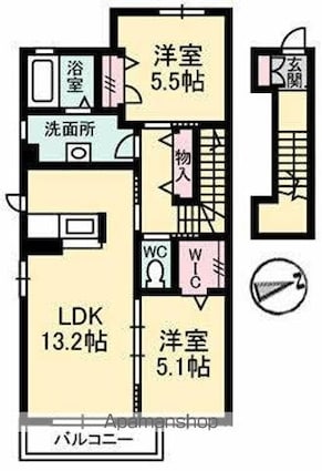 スターフィールドⅡ[2LDK/60.87m2]の間取図