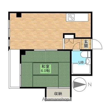 アーバンメゾン武蔵野[1LDK/34m2]の間取図