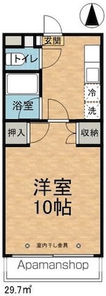 サン・ハイツ高宮[1K/27.94m2]の間取図