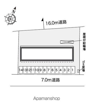 レオパレス和Ｔ＆Ｒ[1K/23.61m2]の配置図