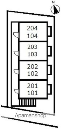 チェリーヴィレッヂ[1R/19.87m2]の配置図