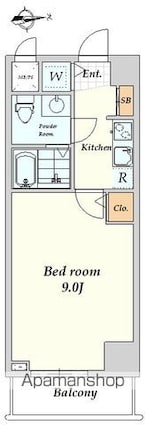 Ｌｏｇ都庁前[1K/26.21m2]の間取図