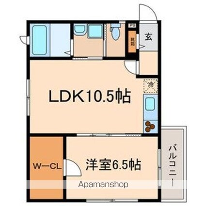 ミルクリークヴィリーヴ[1LDK/40.45m2]の間取図