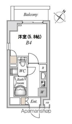ＮーＳｔａｇｅ稲城[1K/20.03m2]の間取図