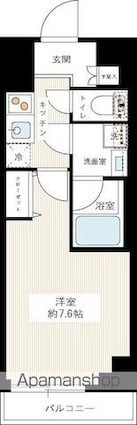 ルクシェール浅草[1K/25.52m2]の間取図