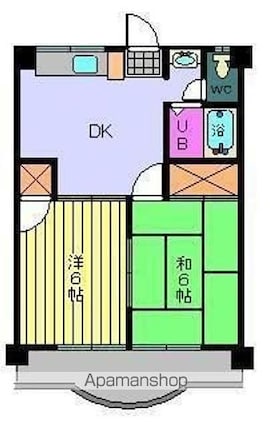 Ｋ，Ｙフラット[2DK/38.88m2]の間取図