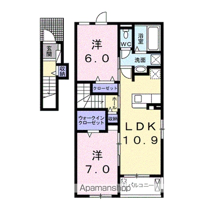 グランフォレスト[2LDK/59.14m2]の間取図