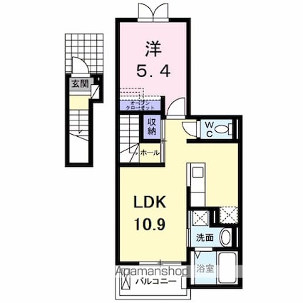 フィオーレ　ピアッツァ[1LDK/41.27m2]の間取図