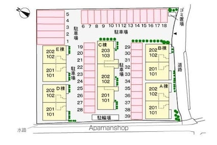 ル・シエル　Ｅ[2DK/46.92m2]の配置図