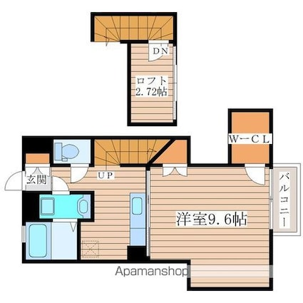 宮城県仙台市青葉区下愛子字観音[1K/35.84m2]の間取図