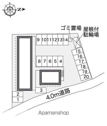 レオパレス隼[1K/21.81m2]の配置図