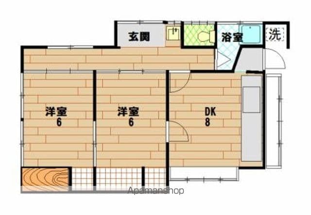 岩国市 1階建 築47年の間取り写真