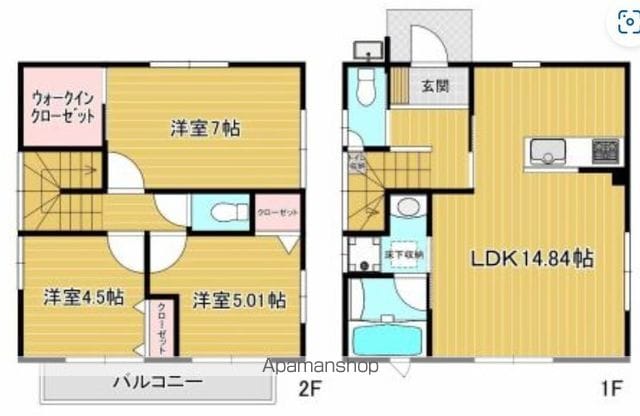 袖ケ浦市 2階建 築5年の間取り写真