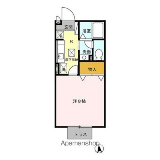エクセレントタウン・村井　Ｂ[1K/26.71m2]の間取図