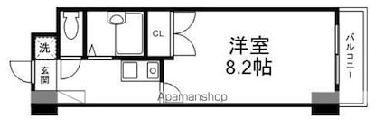 クレスト草津[1K/24.64m2]の間取図