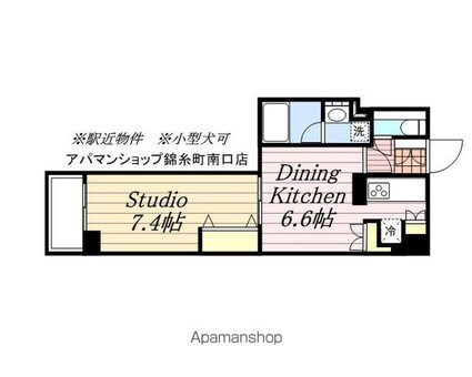 エスティメゾン錦糸町Ⅱ[1DK/40m2]の間取図
